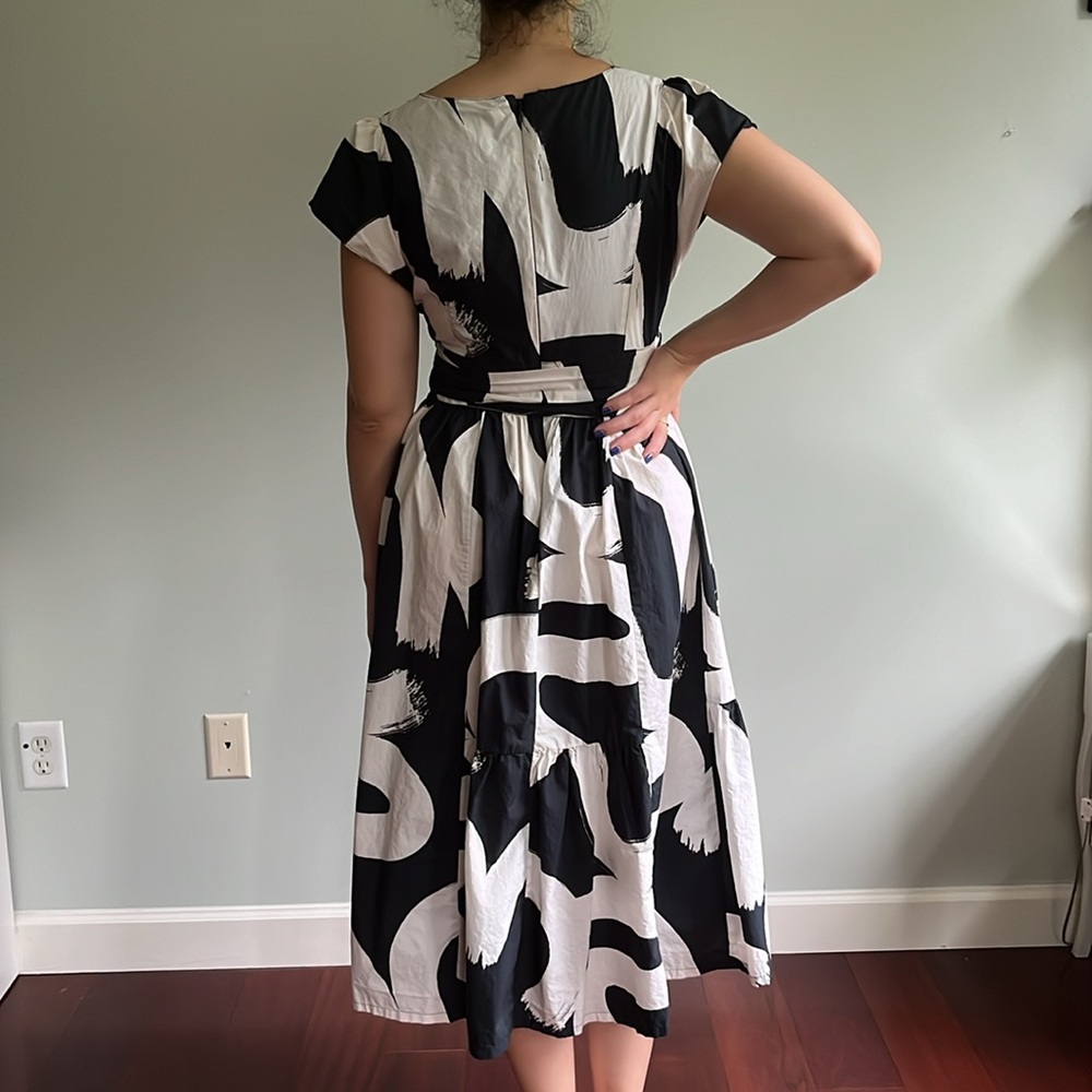 Anthropology Maeve Black and White Midi Dress - Picture 8 of 12